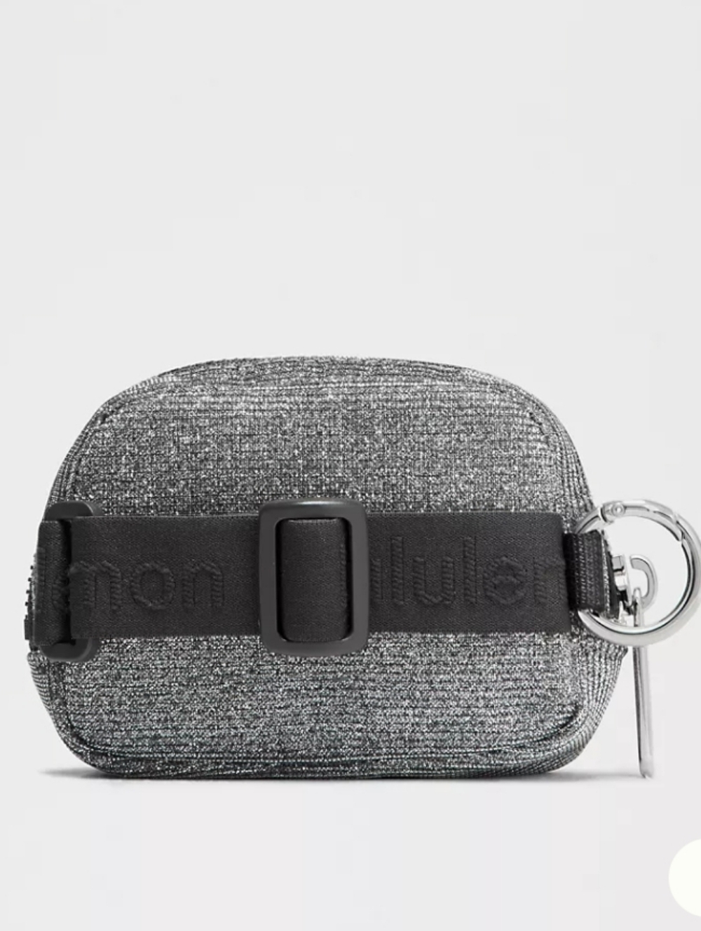 NWT Lululemon Everywhere Belt Bag Nano Glitter Gray Mini Clip Pouch Keychain - Picture 3 of 4